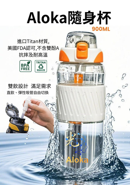 Aloka 奧洛卡 美國進口Tritan材質 吸管運動水壼 1000ml 限時買一送一